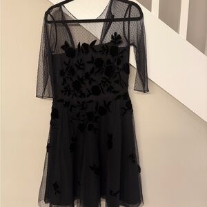 Sachin + Babi Black Floral Long Sleeve Dress